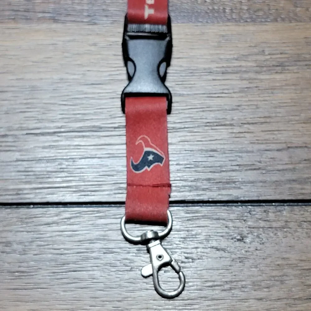 Houston Texans Red & Blue Reversible Lanyard w/ Detachable Clip